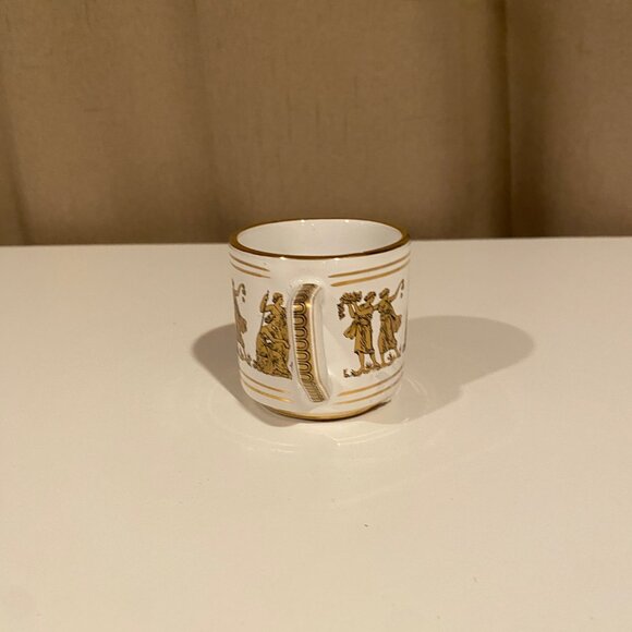 Vintage Neofitou Keramik 24k Gold Espresso Cup Handmade in Greece 2" Tall - Picture 4 of 7